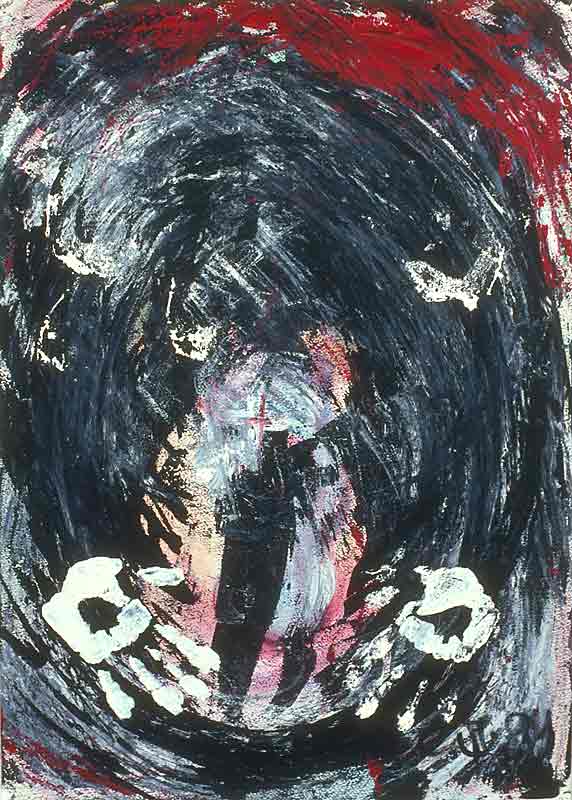 "Aborto I", Acryl auf Papier, 60x80