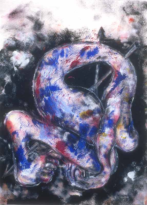 "Seelenschmerz III", Acryl auf Papier, 60x80