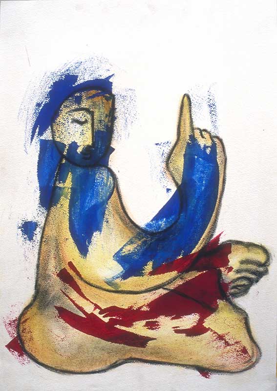 "Der Meister",  Acryl, Pastell auf Papier,  60x80