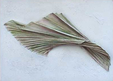 Moos at rock - acrylic, folded paper
