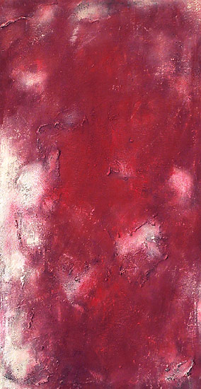 "Vermächtnis einer genommenen Identität 2 - The red two",  Acryl, Reliefpaste und Sand auf Holz,  44x82x5