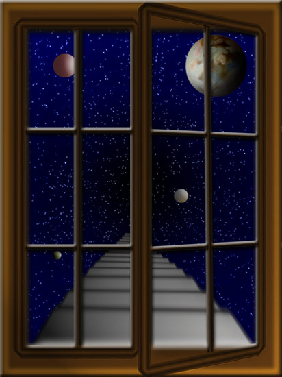 The stairs to the univers. Digital-Graphic and multimedia