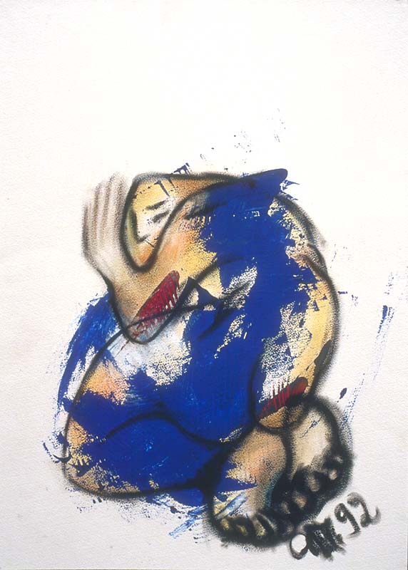 "Das Geheimnis",  Acryl, Pastell auf Papier,  60x80