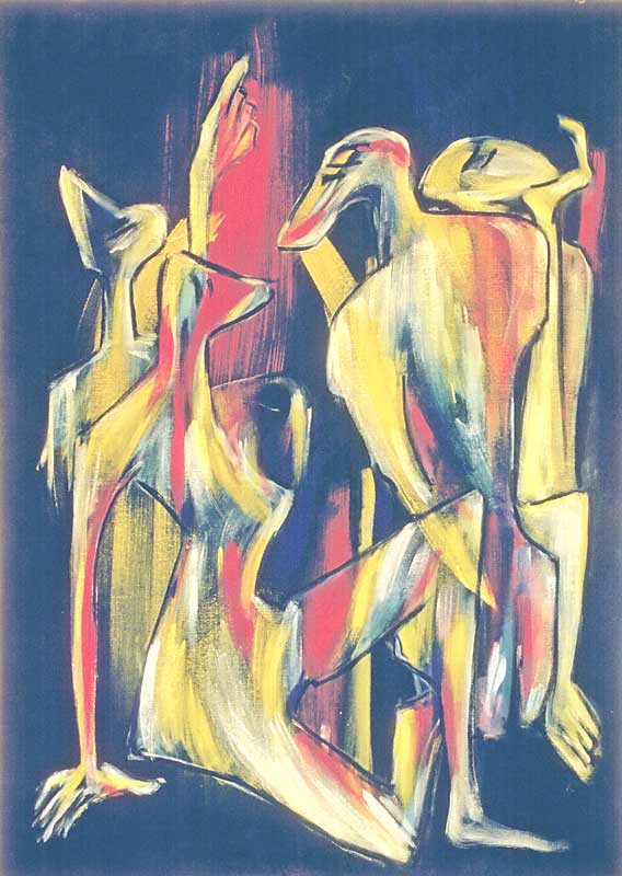 "Intimes Gespräch",  Acryl auf Pappe,  80x120