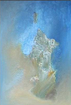 "Die Halbinsel",  Acryl, Sand, Reliefpaste auf Holz,  120x70