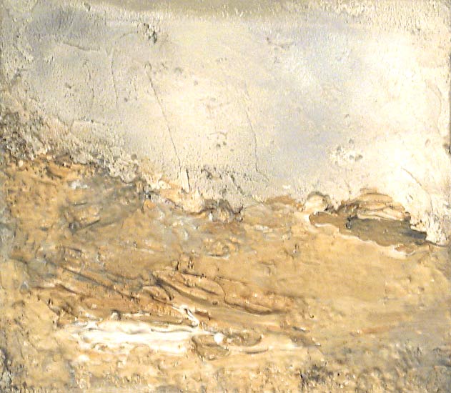 "Algarviada",  Acryl, Modellier,- Reliefpaste und Sand auf Leinwand,  29x30x3